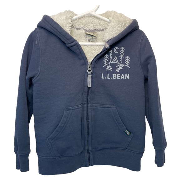 L.L.Bean Blue Sherpa Lined Hoodie - Picture 2 of 5